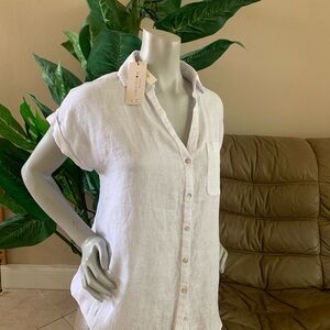 Rachel Zoe White Linen Shirt